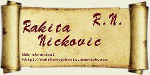 Rakita Ničković vizit kartica